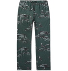 Desmond & Dempsey - Printed Organic Cotton Pyjama Trousers - Green