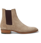 SAINT LAURENT - Wyatt Suede Chelsea Boots - Mushroom