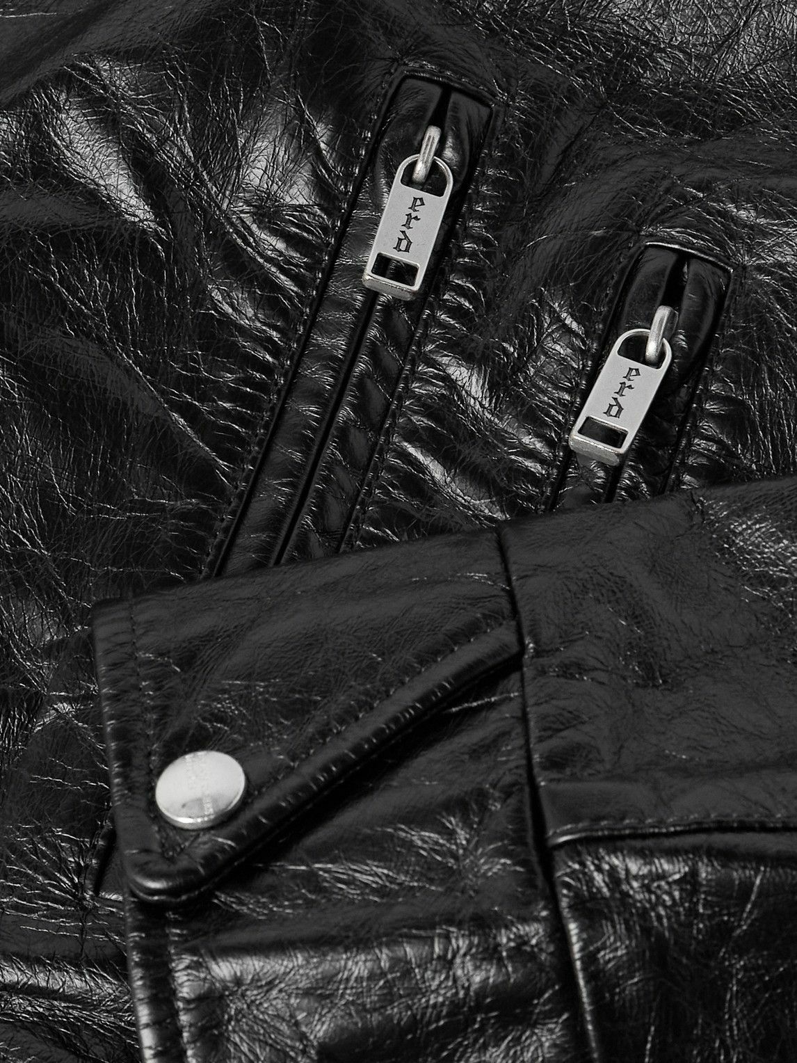 Enfants Riches Déprimés - Distressed Leather Biker Jacket - Black