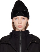 C.P. Company Black Goggle Beanie