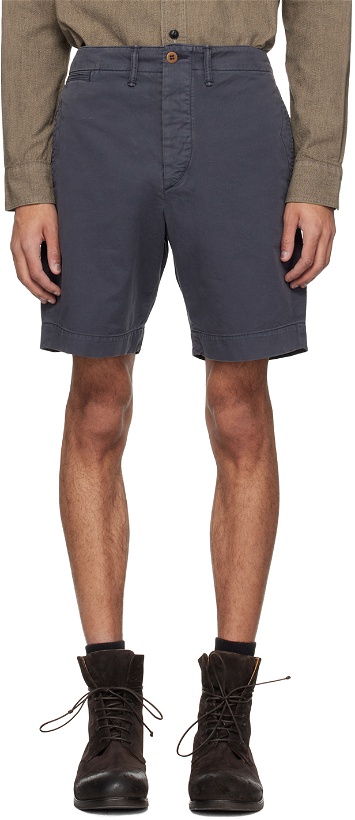 Photo: RRL Navy Garment-Dyed Shorts