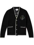 Casablanca - Embroidered Merino Wool and Cashmere-Blend Cardigan - Black
