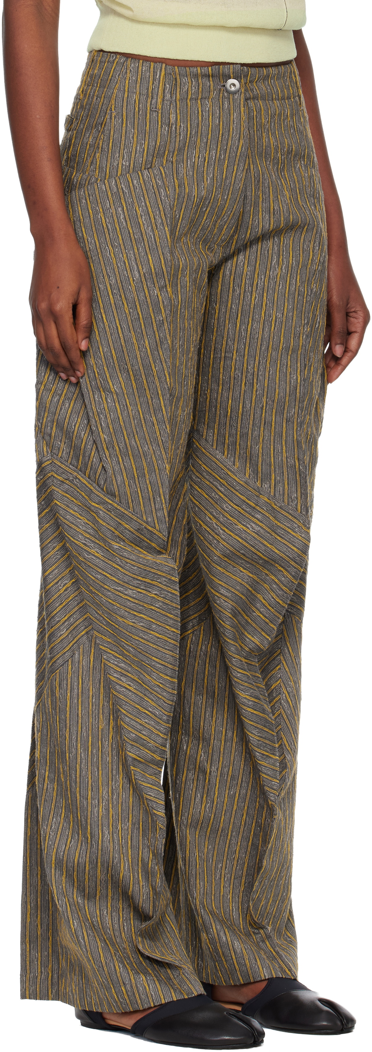 Kiko Kostadinov Gray & Yellow Centennial Trousers