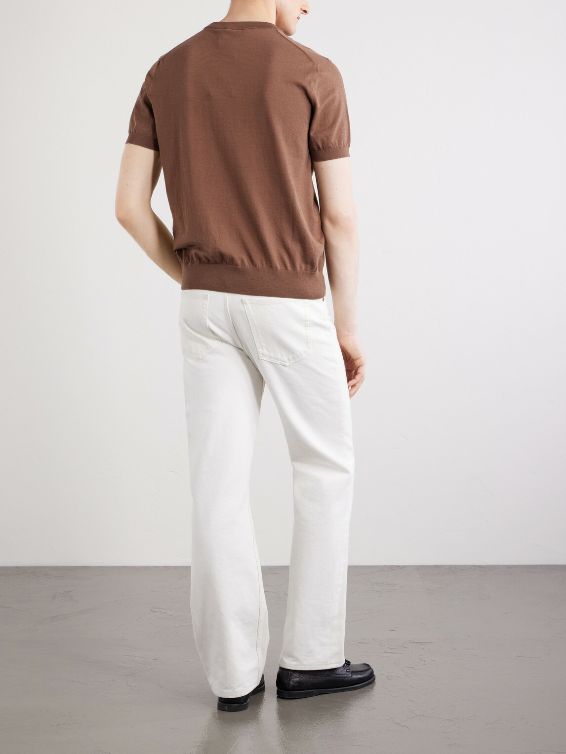 Brioni - Knitted Cotton T-Shirt - Brown