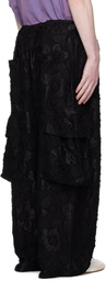 Collina Strada Black Jacquard Pleated Cargo Pants