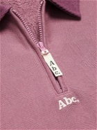 Abc. 123. - Logo-Appliquéd Cotton-Jersey Half-Zip Sweatshirt - Pink