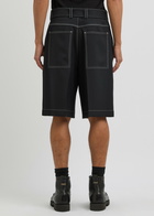 Jil Sander Contrast-stitch Twill Shorts Navy