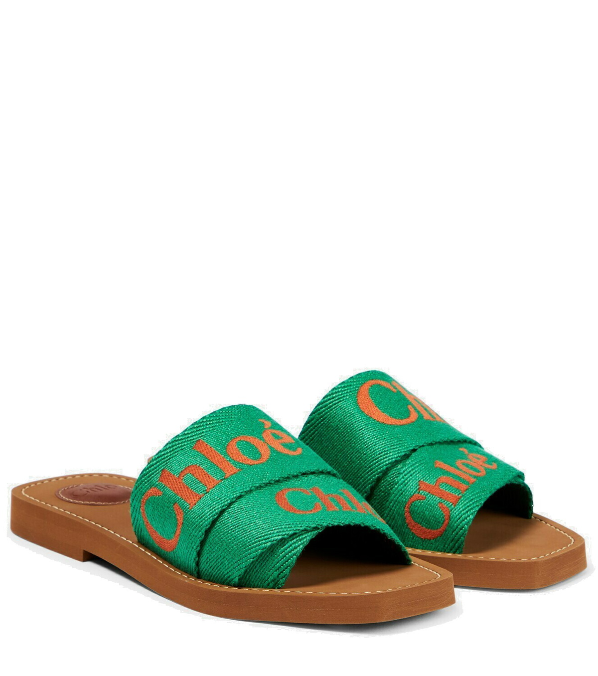 Chloe - Woody canvas slides Chloe