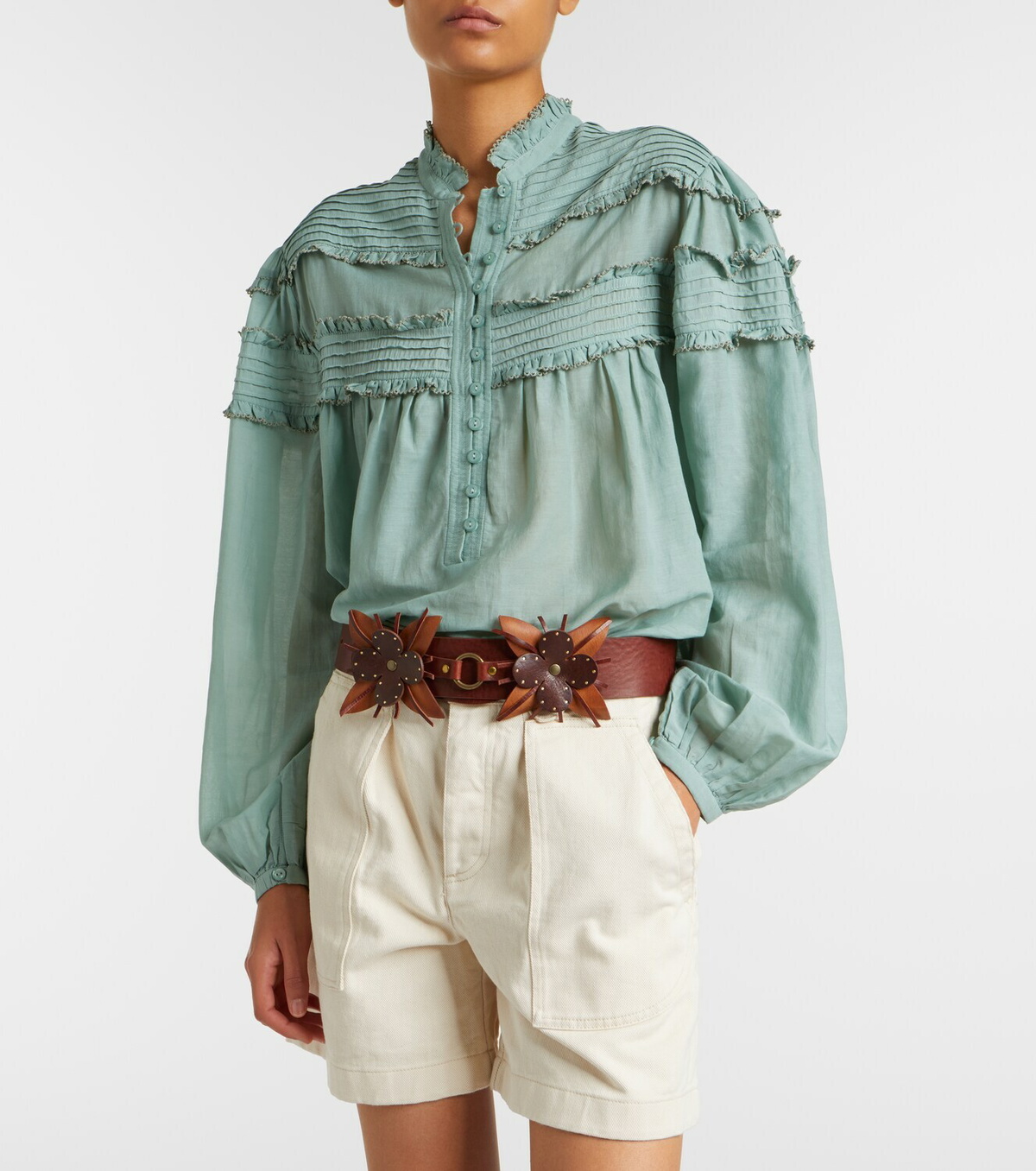 Marant Etoile Doana cotton-blend ruffled blouse