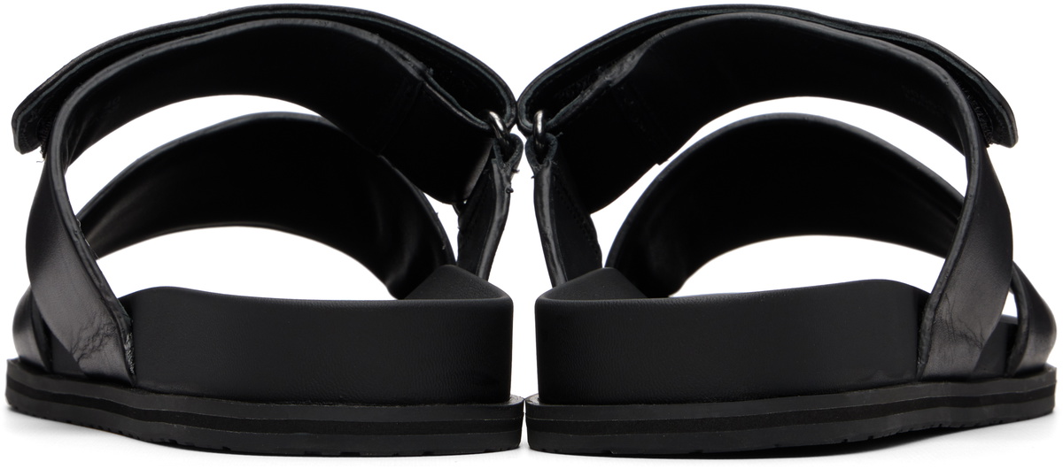 BOSS Black Leather Slides