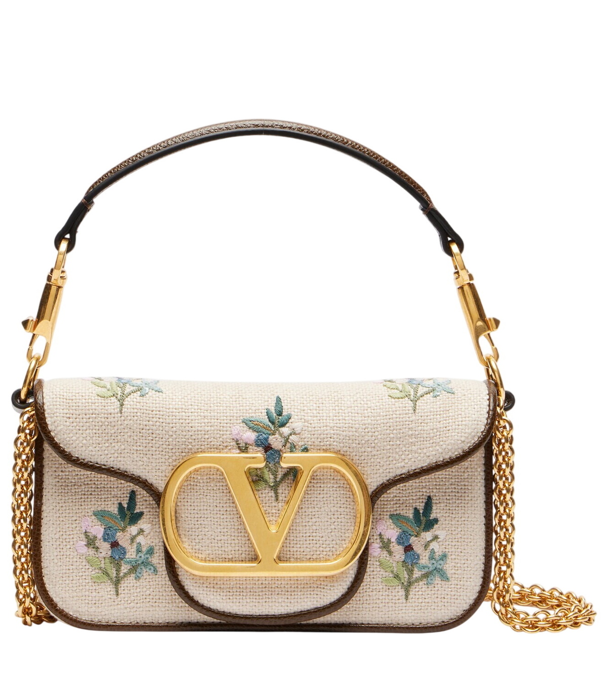 VALENTINO GARAVANI Vlogo Signature Raffia Wallet with chain