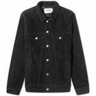 Corridor Men's Suede Trucker Jacket in Black