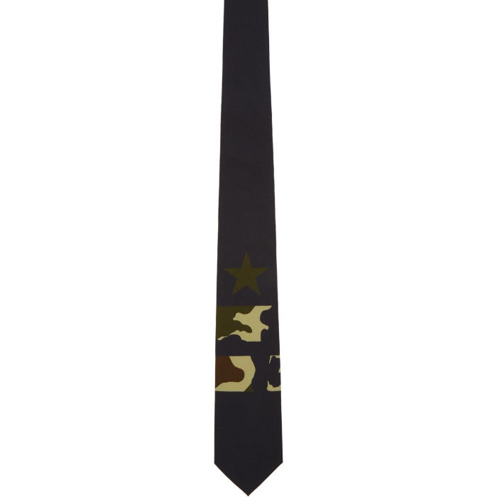 Photo: Givenchy Black Camo Star and Double Stripes Tie 