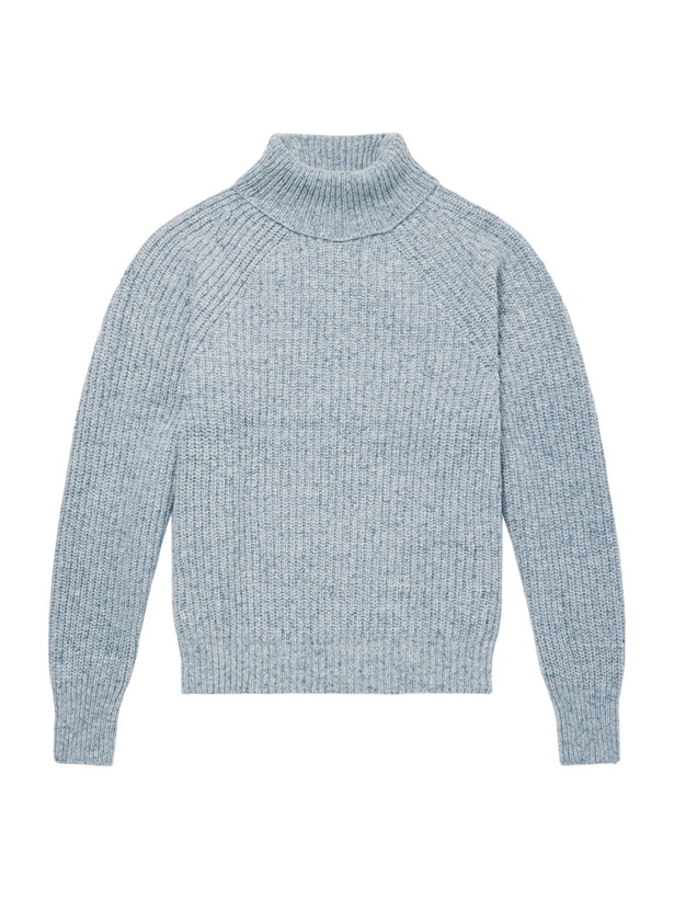 Photo: Inis Meáin - Boatbuilder Ribbed Cashmere Sweater - Blue