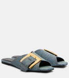 Balmain Anthem denim slides
