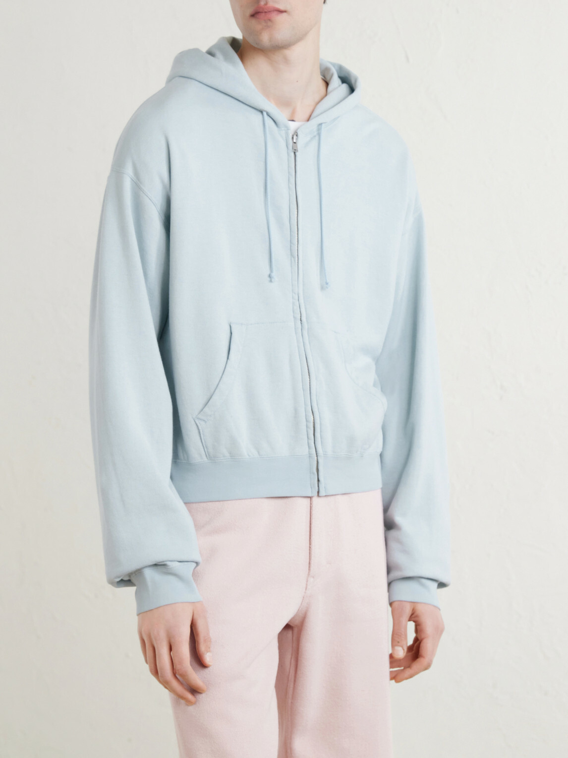 Auralee - Cotton, Wool and Silk-Blend Zip-Up Hoodie - Blue