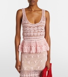 Anna Kosturova Marianne crochet peplum cotton top