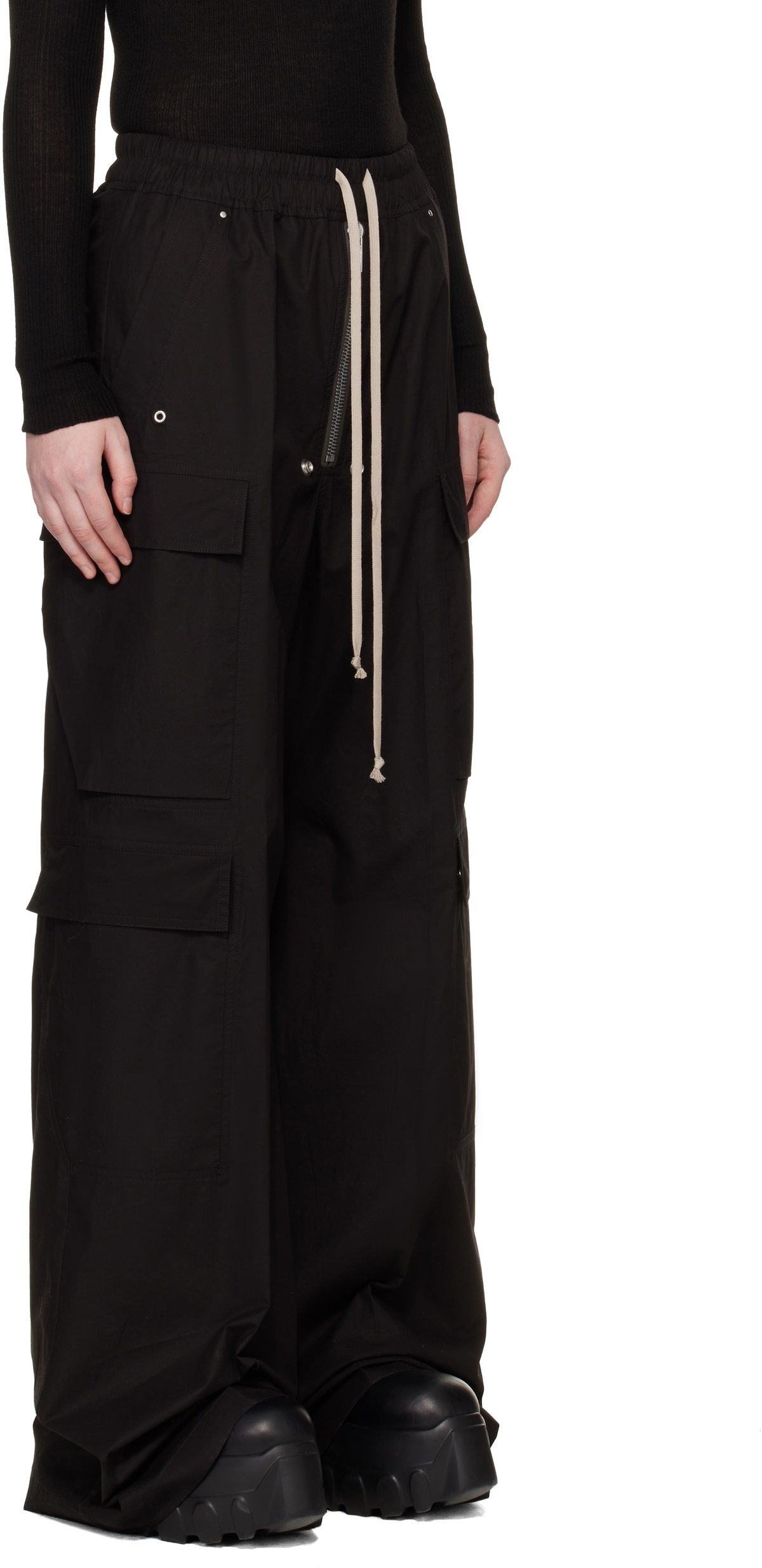 Rick Owens Black Temple Cargobelas Cargo Pants