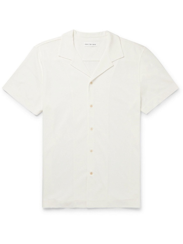 Photo: Hamilton And Hare - Camp-Collar Cotton-Piqué Shirt - White