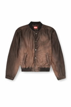 Diesel Bomber jacket in fluid coated denim - Denim Jackets Mens in Brown