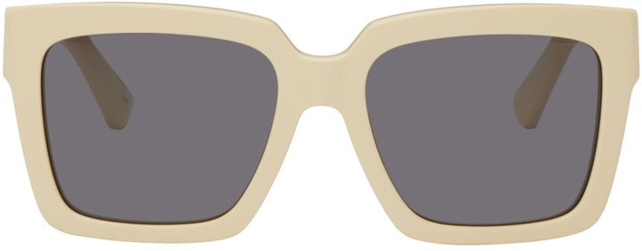 Photo: Bottega Veneta Off-White Square Sunglasses