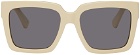 Bottega Veneta Off-White Square Sunglasses