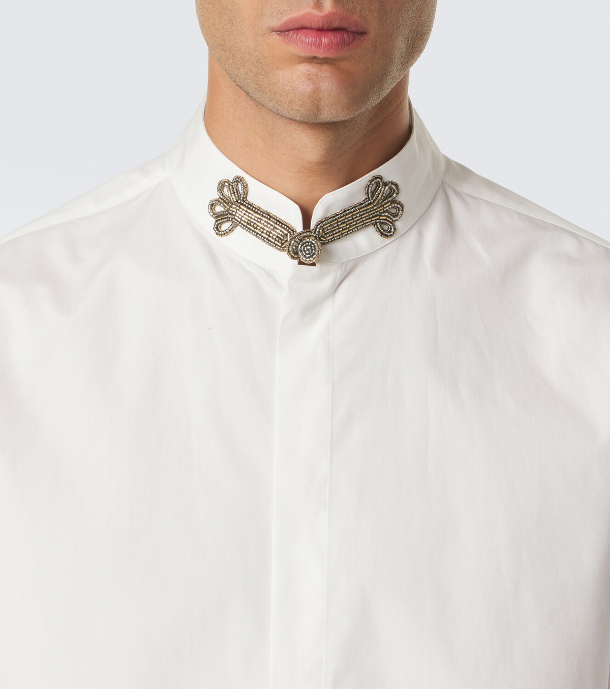 Valentino Embellished cotton poplin shirt