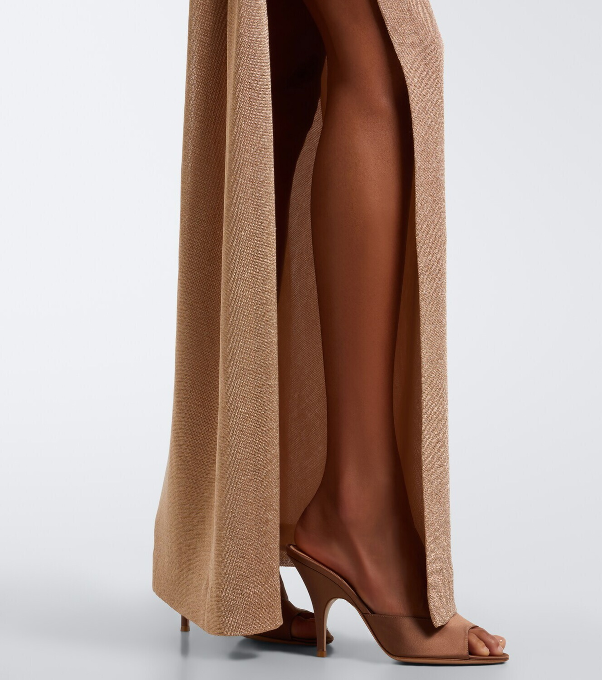 Christopher Esber Embellished one-shoulder jersey lamé gown