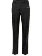 Off-White - Slim-Fit Straight Leg Printed Drill Suit Trousers - Black
