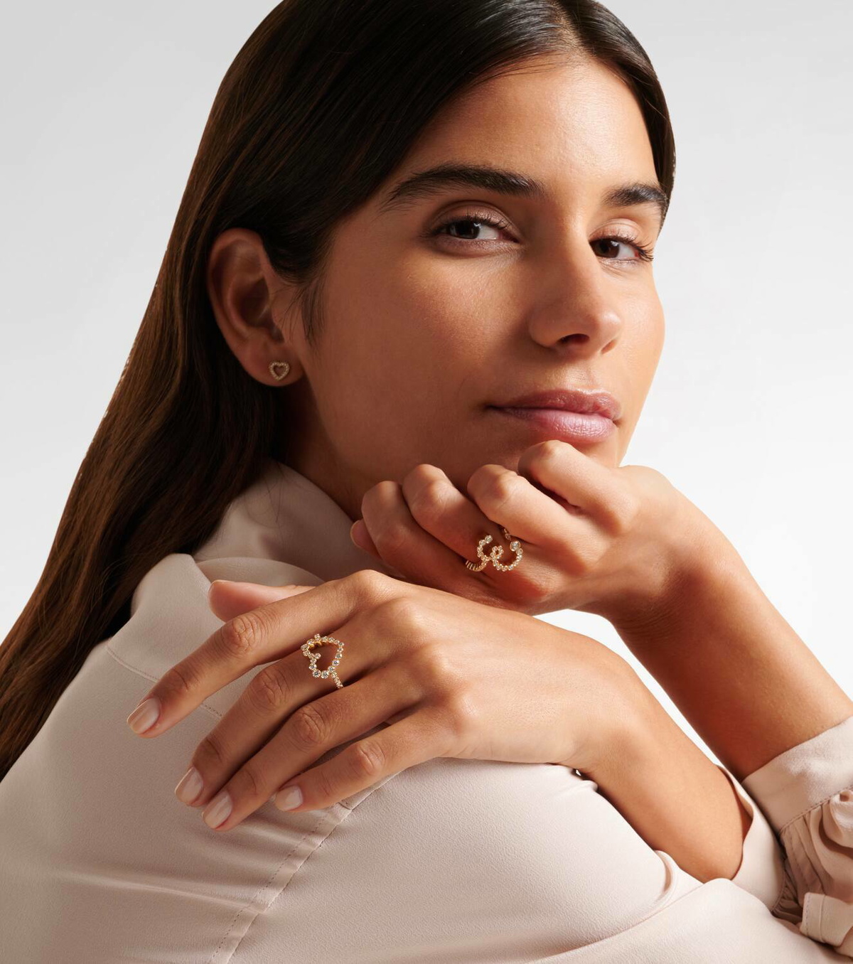Sophie Bille Brahe Ensemble Coeur 18kt gold ring with diamonds