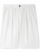 Massimo Alba - Cliff Straight-Leg Pleated Linen Bermuda Shorts - White