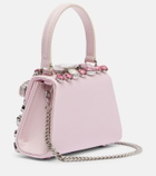Self-Portrait Mini embellished satin top-handle bag