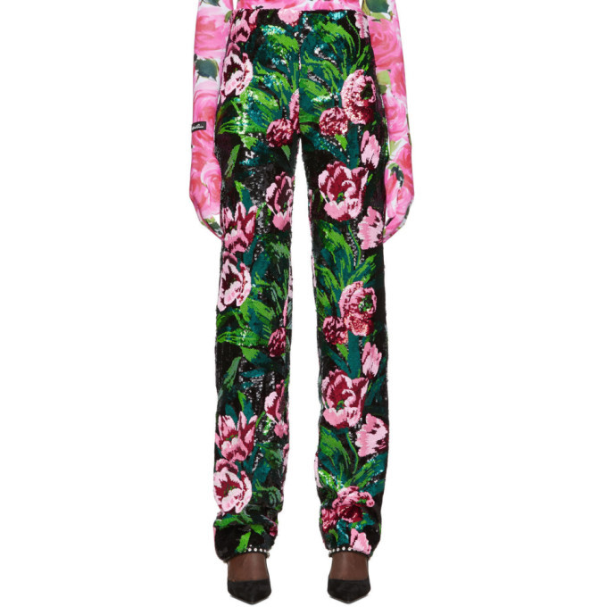 Photo: Richard Quinn Black Floral Embellished Trousers