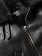 Schott - B-3 Shearling-Lined Leather Jacket - Black