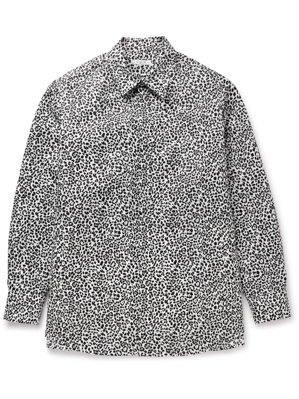 Photo: Valentino - Oversized Leopard-Print Nylon Shirt Jacket - Gray