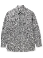 Valentino - Oversized Leopard-Print Nylon Shirt Jacket - Gray