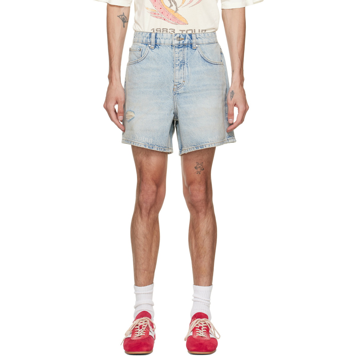 Represent Blue 'Busy Doing Nothing' Denim Shorts