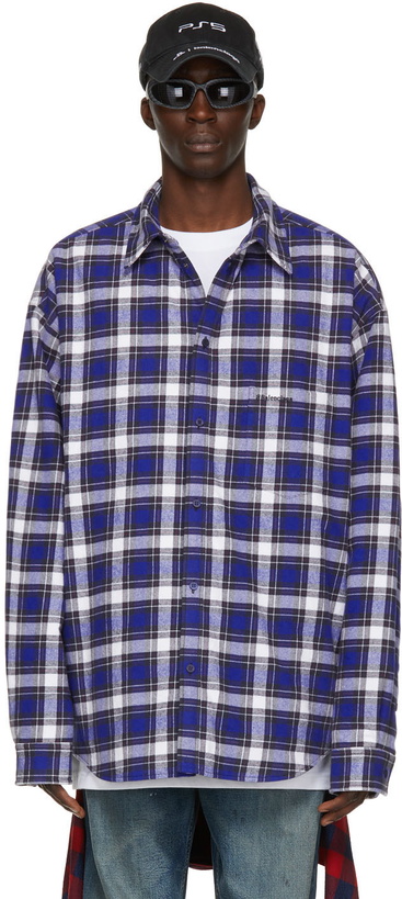 Photo: Balenciaga Blue Check Shirt Jacket