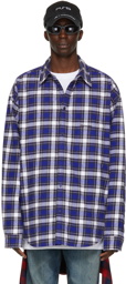 Balenciaga Blue Check Shirt Jacket