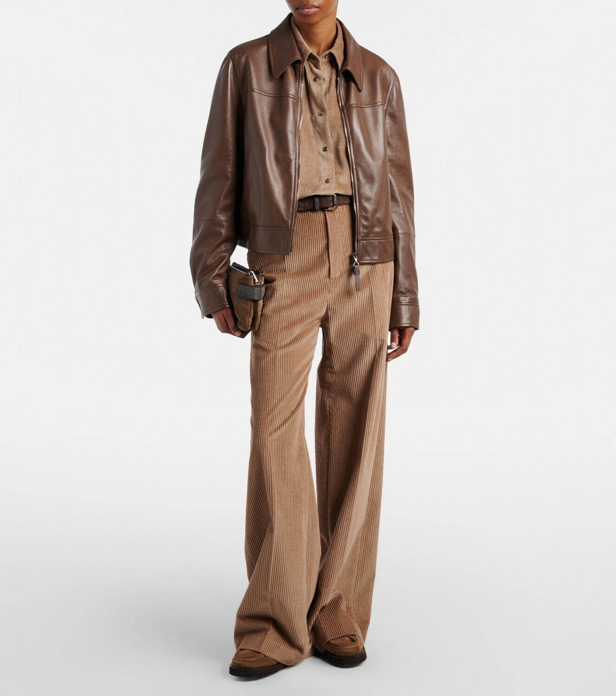 Brunello Cucinelli Monili cotton corduroy wide-leg pants