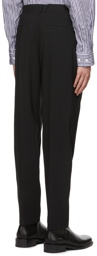 Juun.J Black Two Tucked Crop Trousers