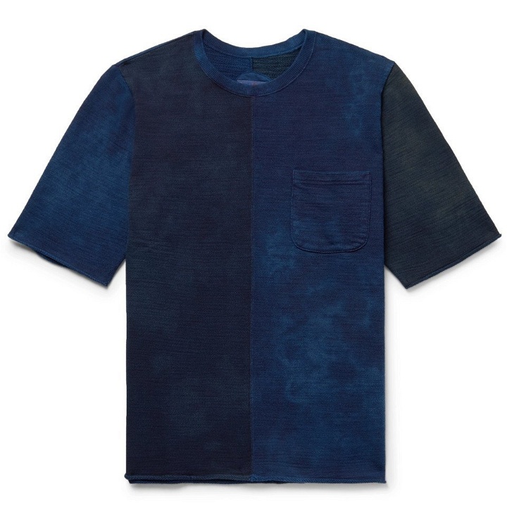 Photo: Blue Blue Japan - Indigo-Dyed Loopback Cotton-Jersey Sweatshirt - Blue