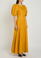 Gabriela Hearst Ranya Linen Maxi Dress Yellow