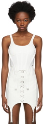 Dion Lee White Rib Combat Corset Tank Top