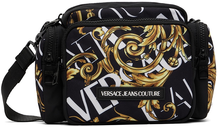Photo: Versace Jeans Couture Black Logo Couture Messenger Bag