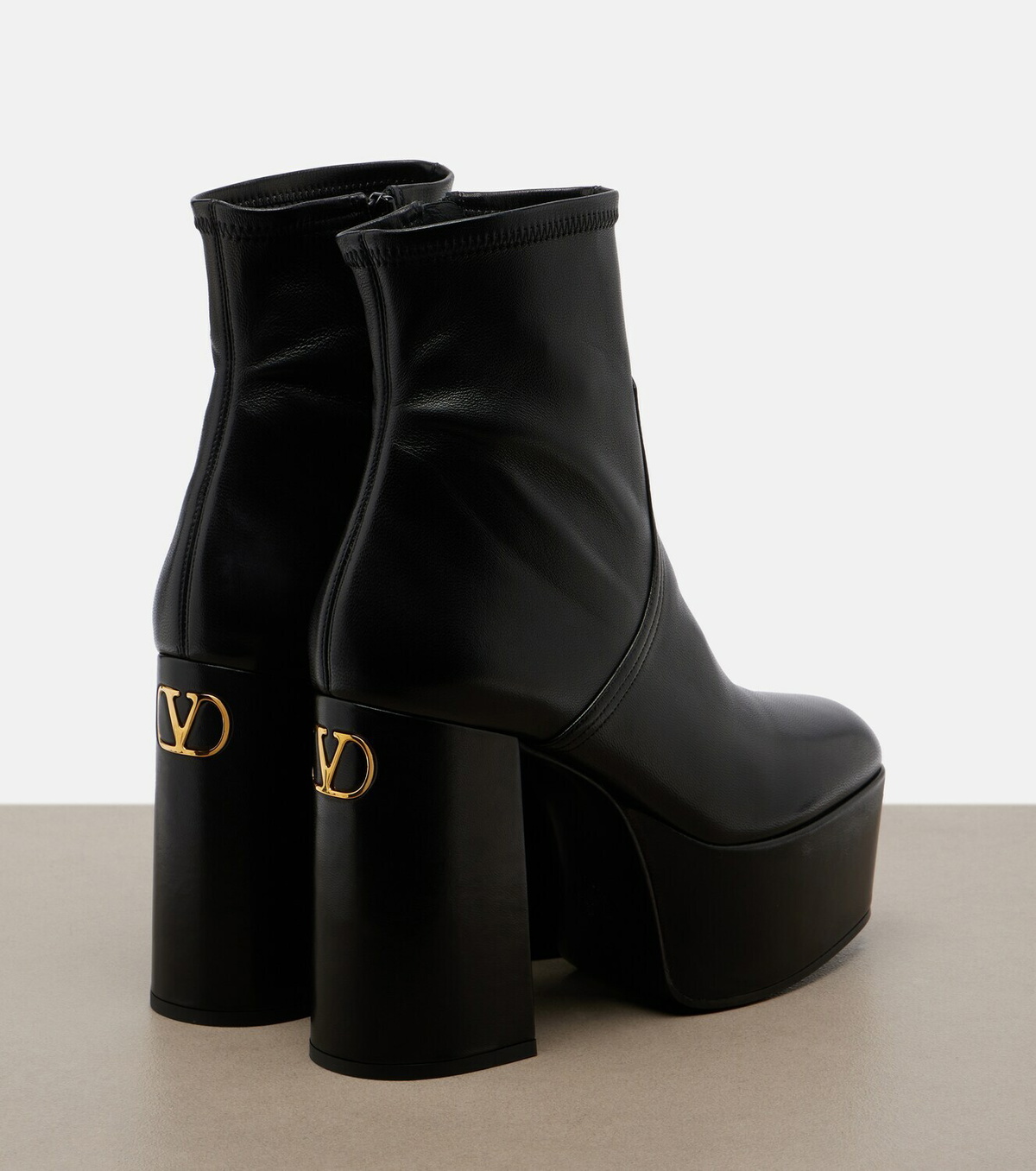 Valentino Garavani Fawcette leather platform ankle boots
