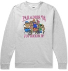 PARADISE - Jus' Kickin It Printed Fleece-Back Cotton-Blend Jersey Sweatshirt - Gray