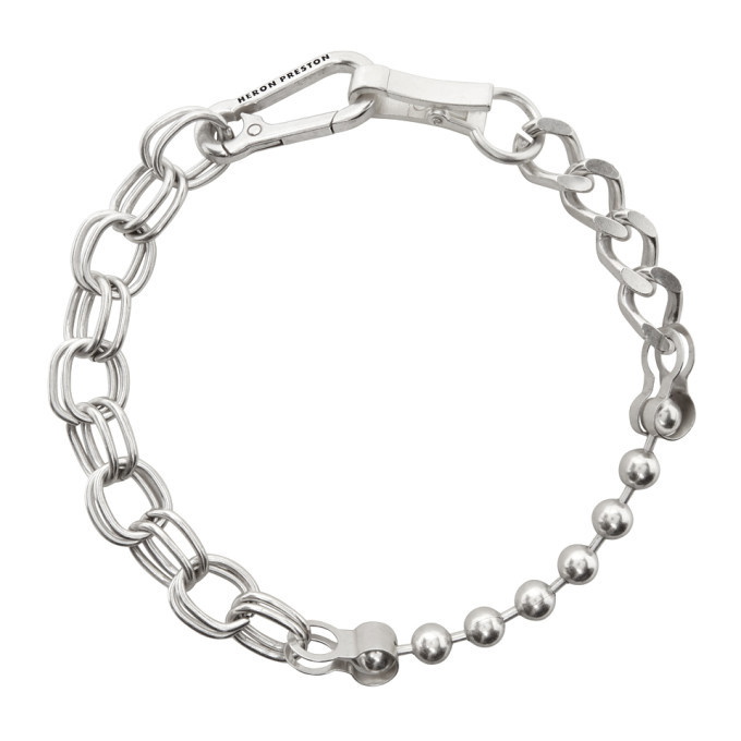 Photo: Heron Preston Silver Multichain Necklace