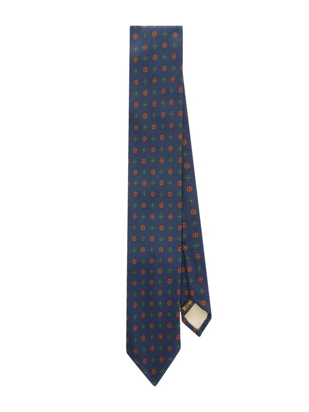 Photo: Rubinacci - 8cm Printed Silk-Twill Tie - Blue