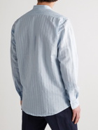 Richard James - Grandad-Collar Striped Poplin Shirt - Blue